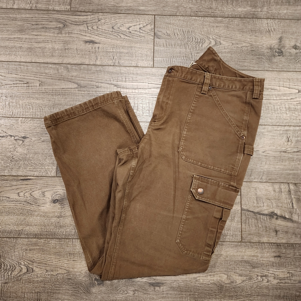 Duluth Trading Women's Cargo Pants Utility Pockets Size 18X33 Workwear Brown